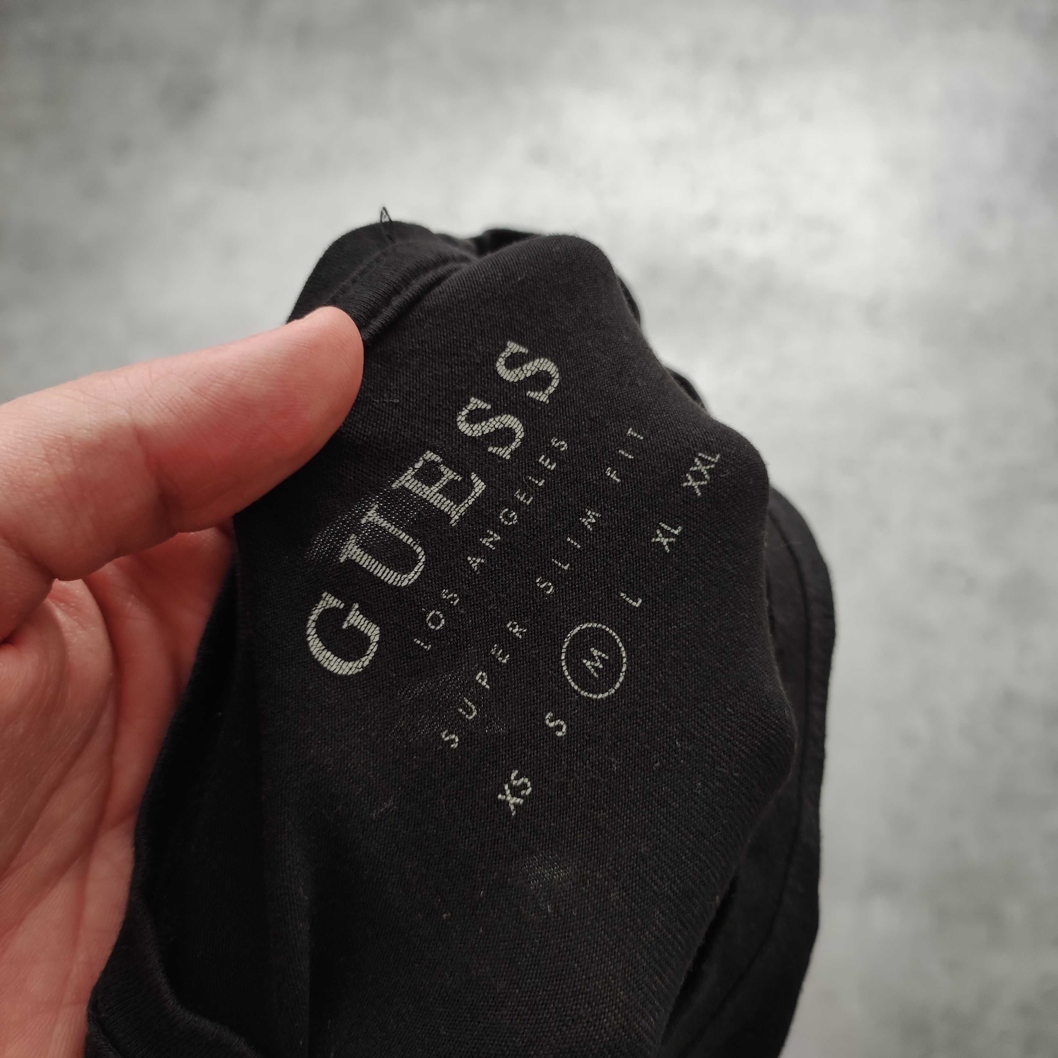 MĘSKA Koszulka Bawełna Małe Logo Casual Guess USA Los Angeles Basic