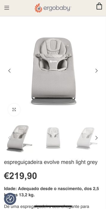 Espreguicadeira ergobaby + acessorios