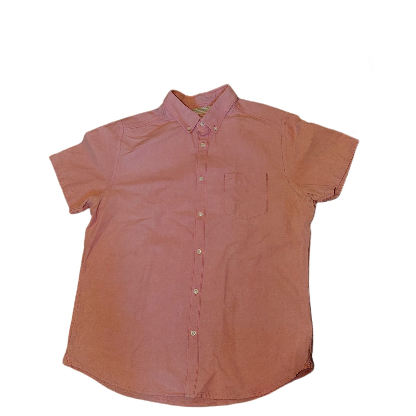 koszula męska na krótki rękaw różowa fitted XL burton menswear london
