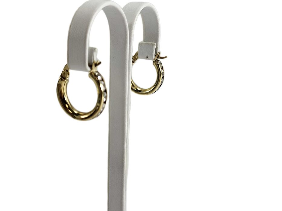 Eleganckie złote kolczyki kółka 375 na zatrzask