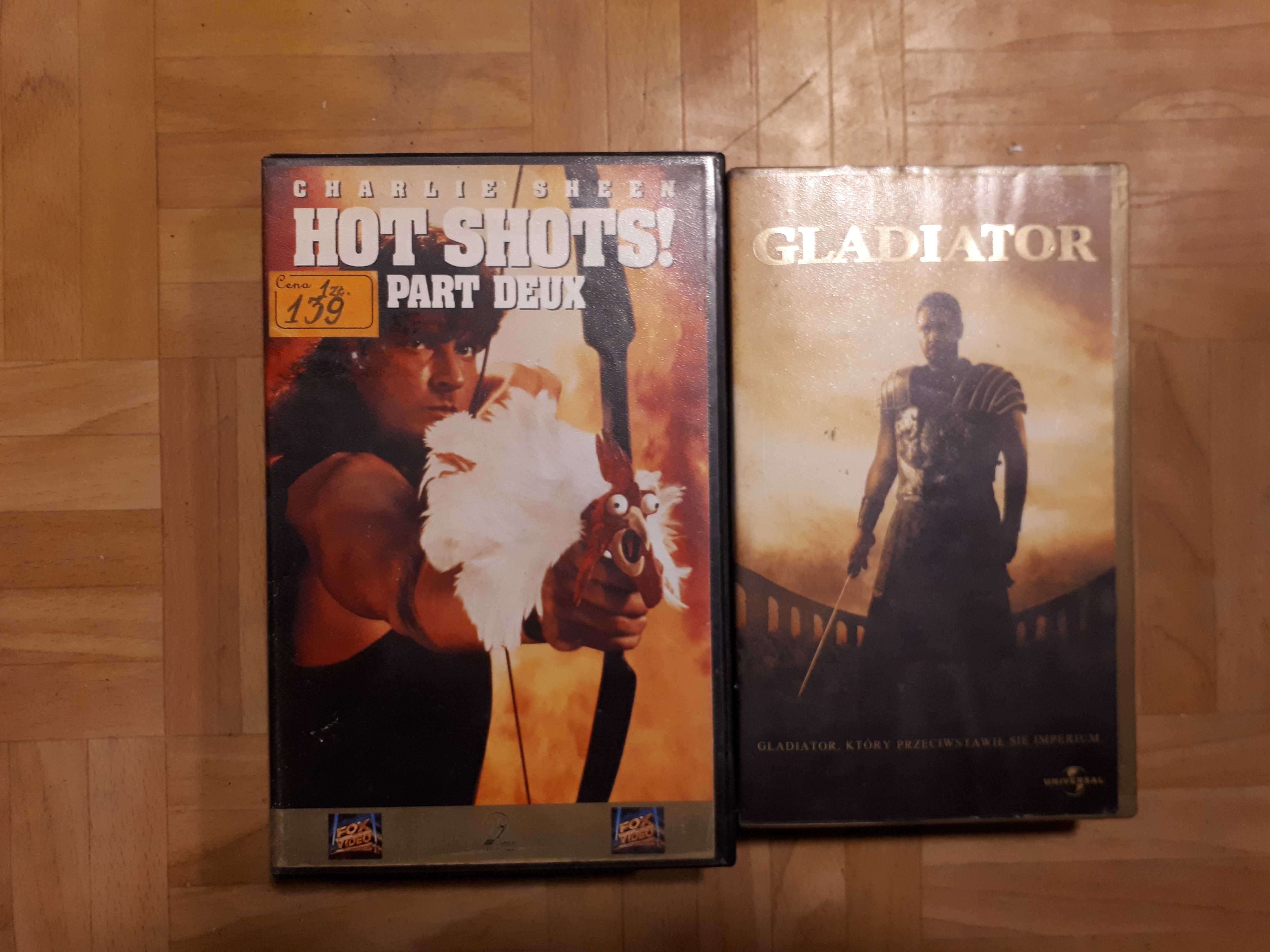 4 x filmy VHS - Gladiator Hot Shots Ekstradycja Matrix