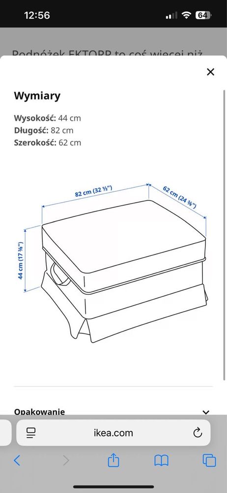 Ikea sofa ektorp ,podnóżek, ława
