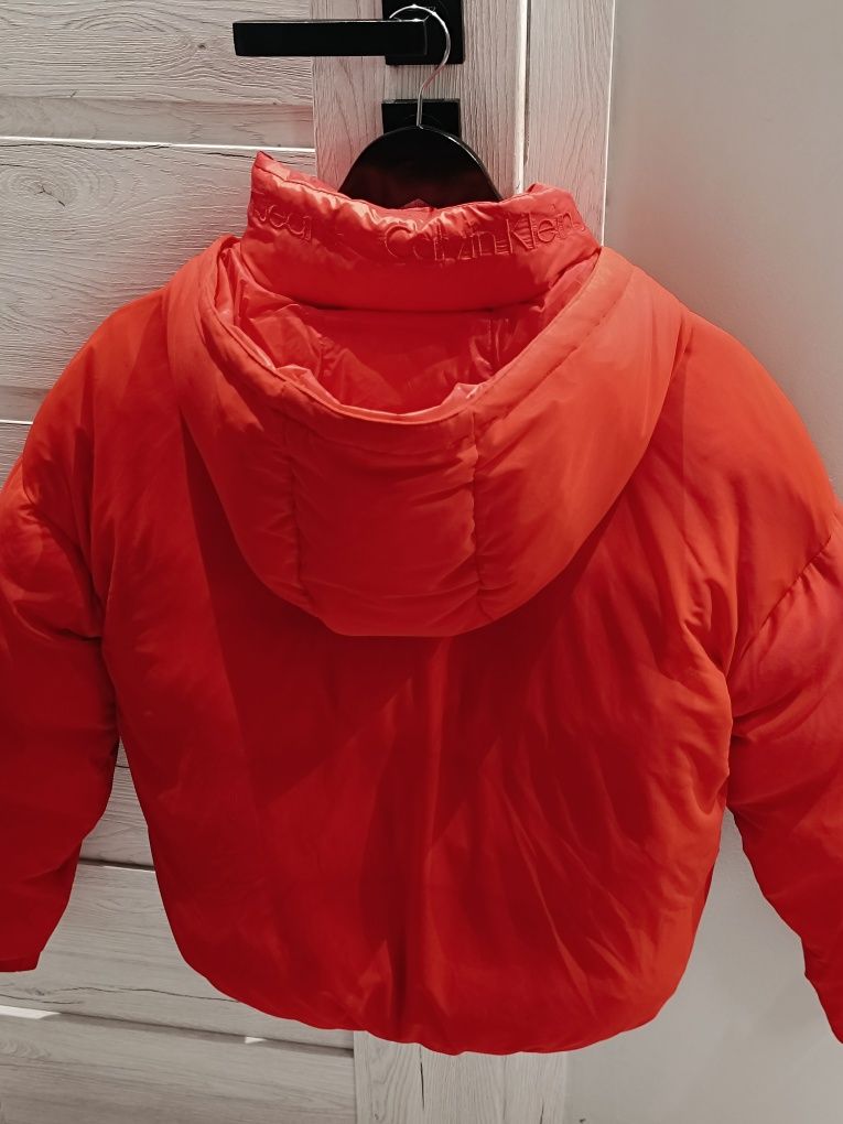 Kurtka Puchowa Puffer Z Kapturem Calvin Klain Jeans rozmiar S