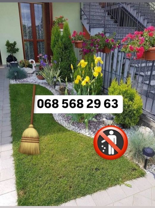 Прибирання  будинків, квартири,клумби, газони доступно,реком.