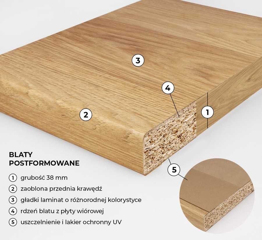 Blaty kuchenne laminowane 500 kolorów do szafek z IKEI 60-120cm W-wa