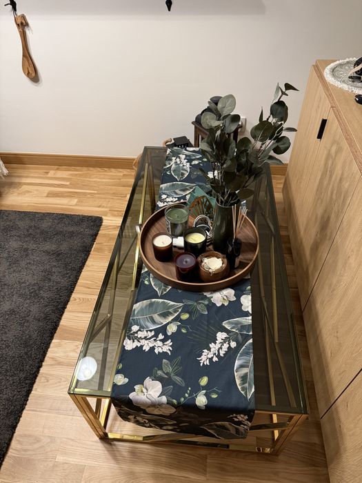 Stolik kawowy Black Red White Boho