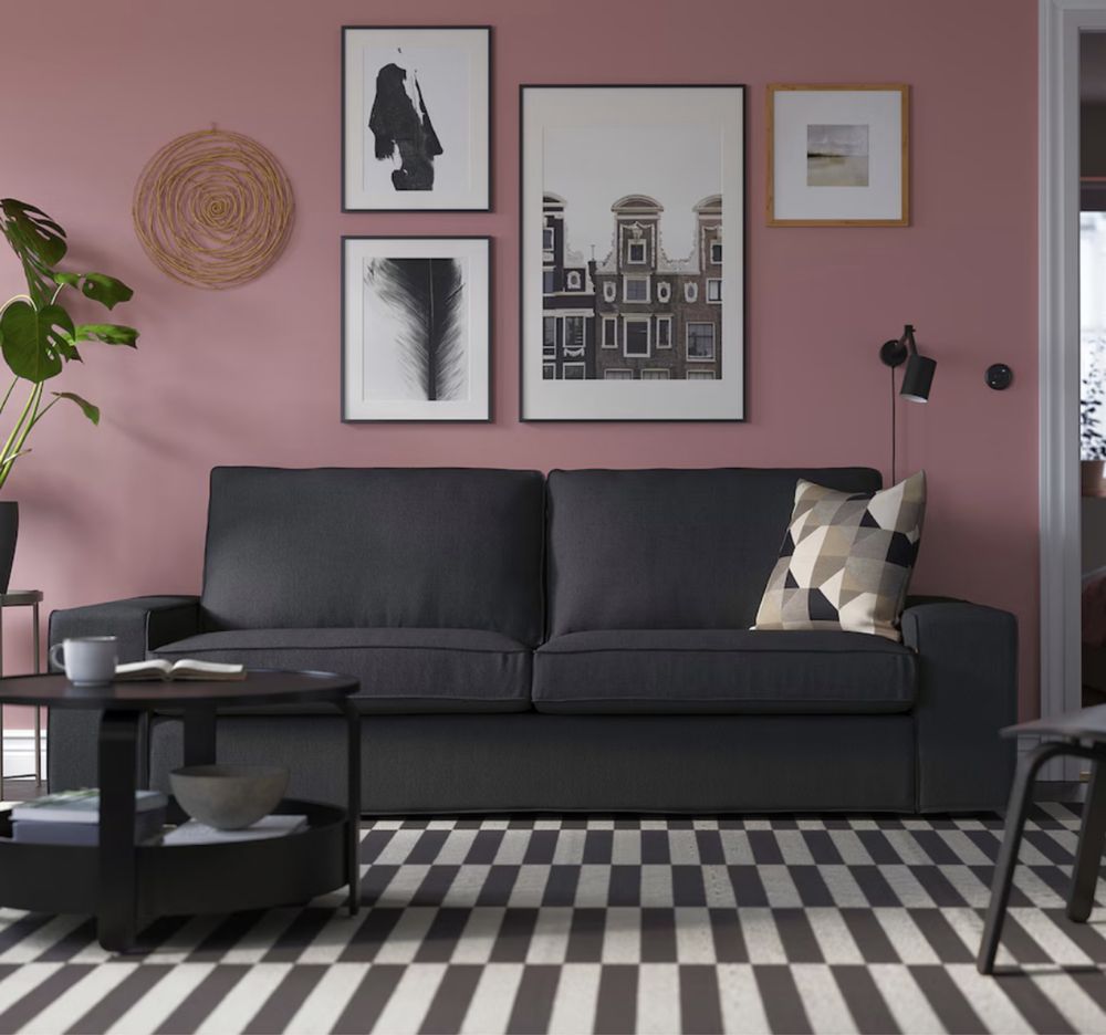 Sofa trzyosobowa ikea kivik szara kanapa prane pokrowce