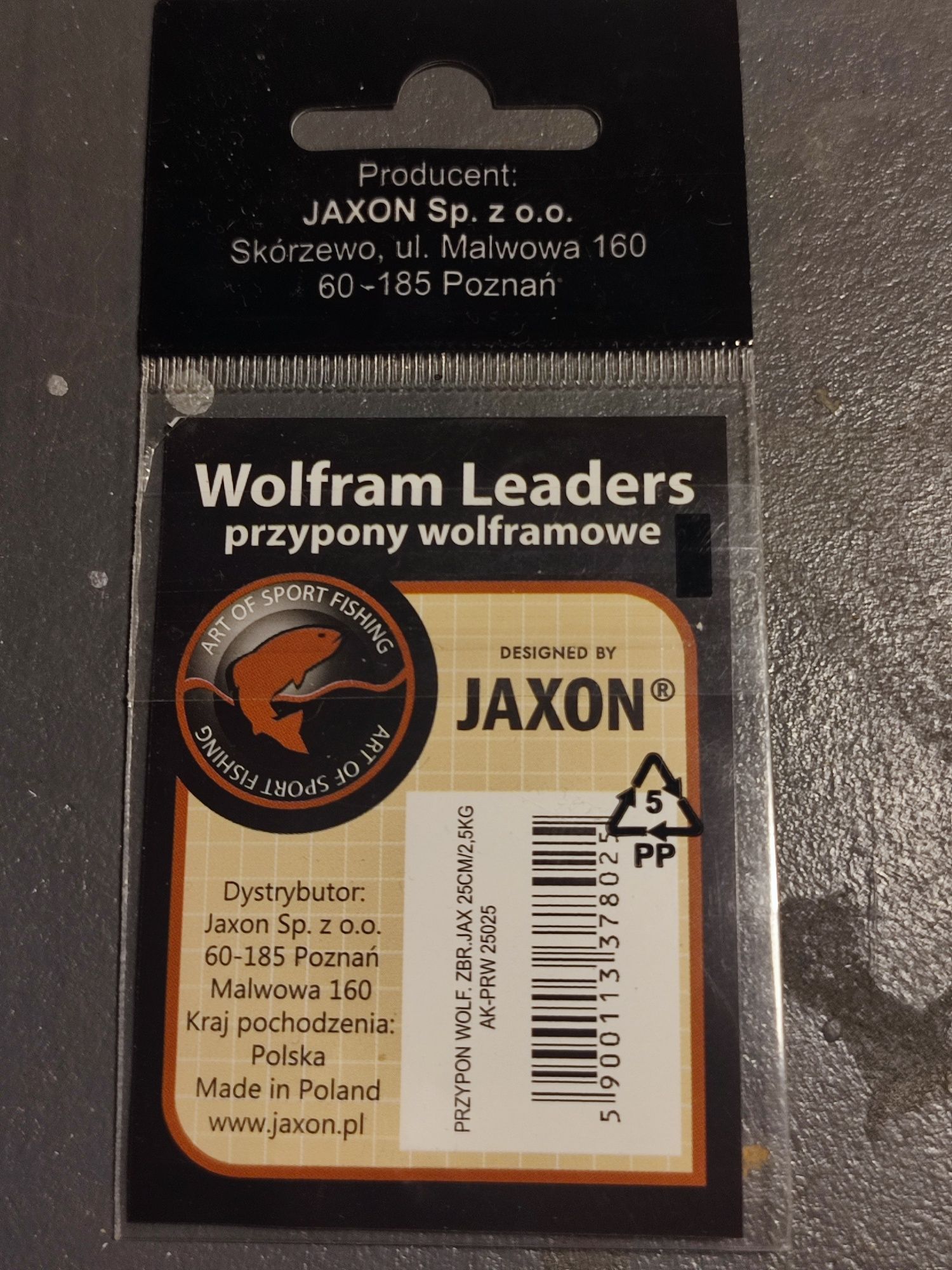 Przypon Jaxon Wolfram 25cm 2.5kg AK-PRW25025 Cena Hurtowa za 10 opakow