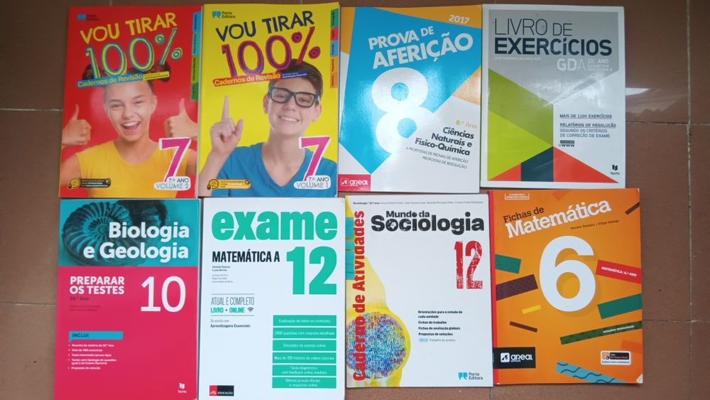 Livros de fichas com soluções 6,7, 10 e 12 ano