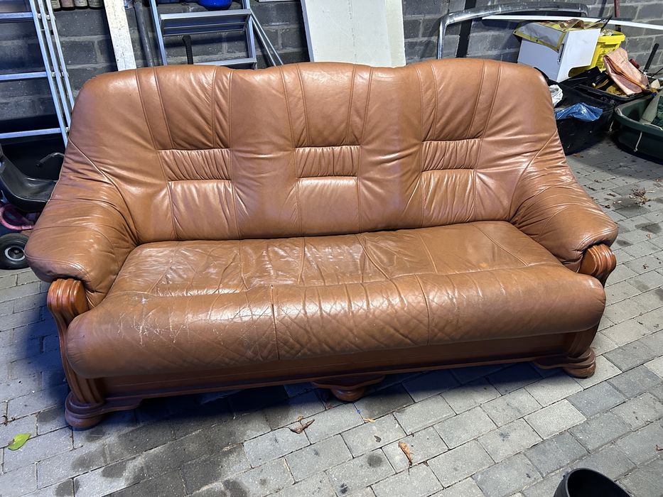 Kanapa skórzana z funkcją spania