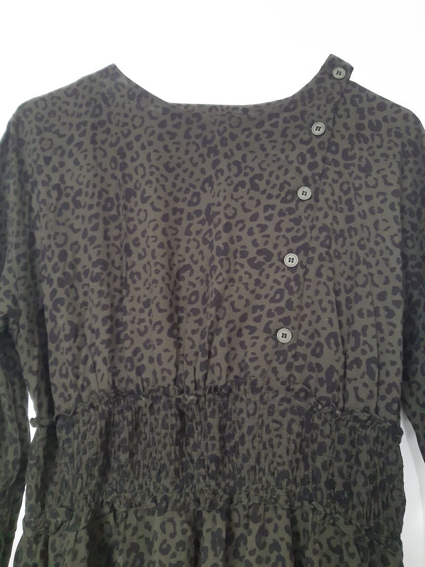 Sukienka damska vintage chanel panterka Design zwierzęcy s / M wiskoza