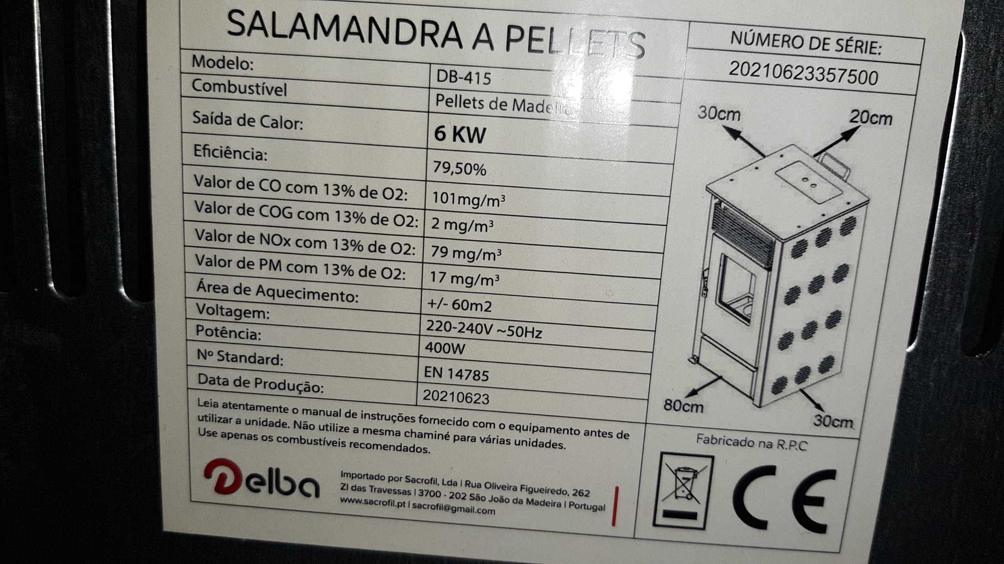 Vendo Salamandra a pellets 6 kw