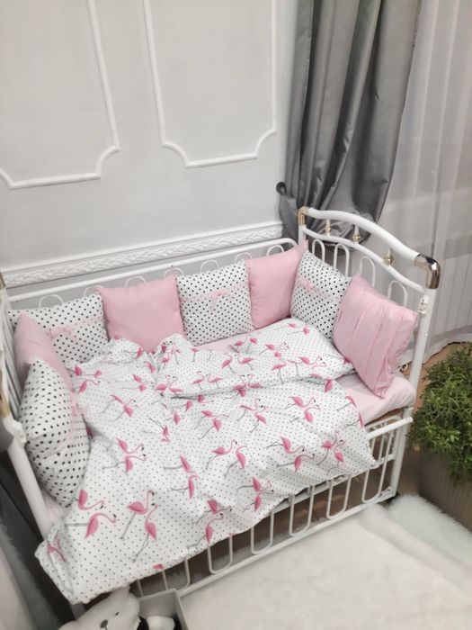Бортики в ліжечко. Дитяча постіль. Кокон для немовля.
