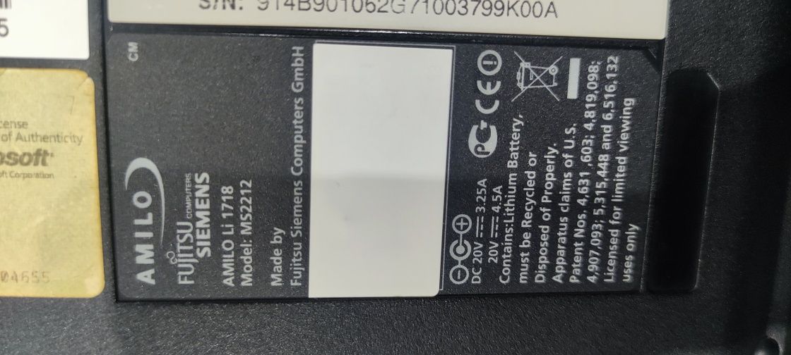 Laptop Fujitsu Siemens Amilo