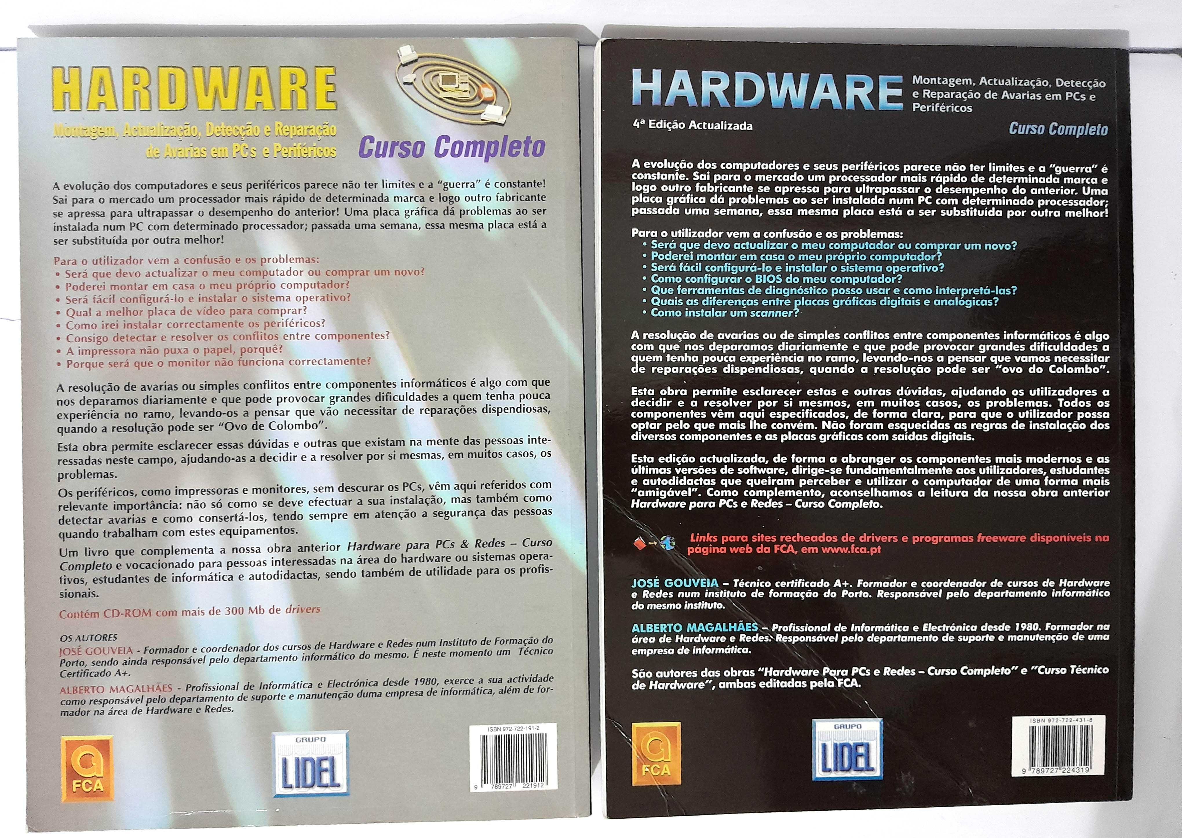 Livros Informática: Hardware - Curso Completo (1ª e 4ª Edições) da FCA