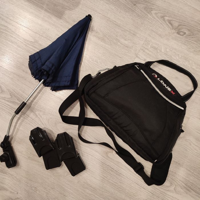 Wózek 2w1 LONEX gondola i spacerówka+akcesoria