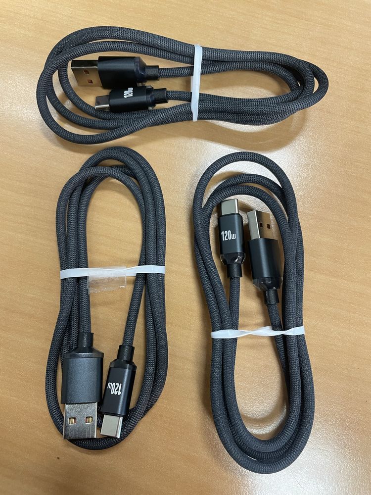 NOVO pack 3x Cabos Carregamento rápido 120W Android USB / Type C