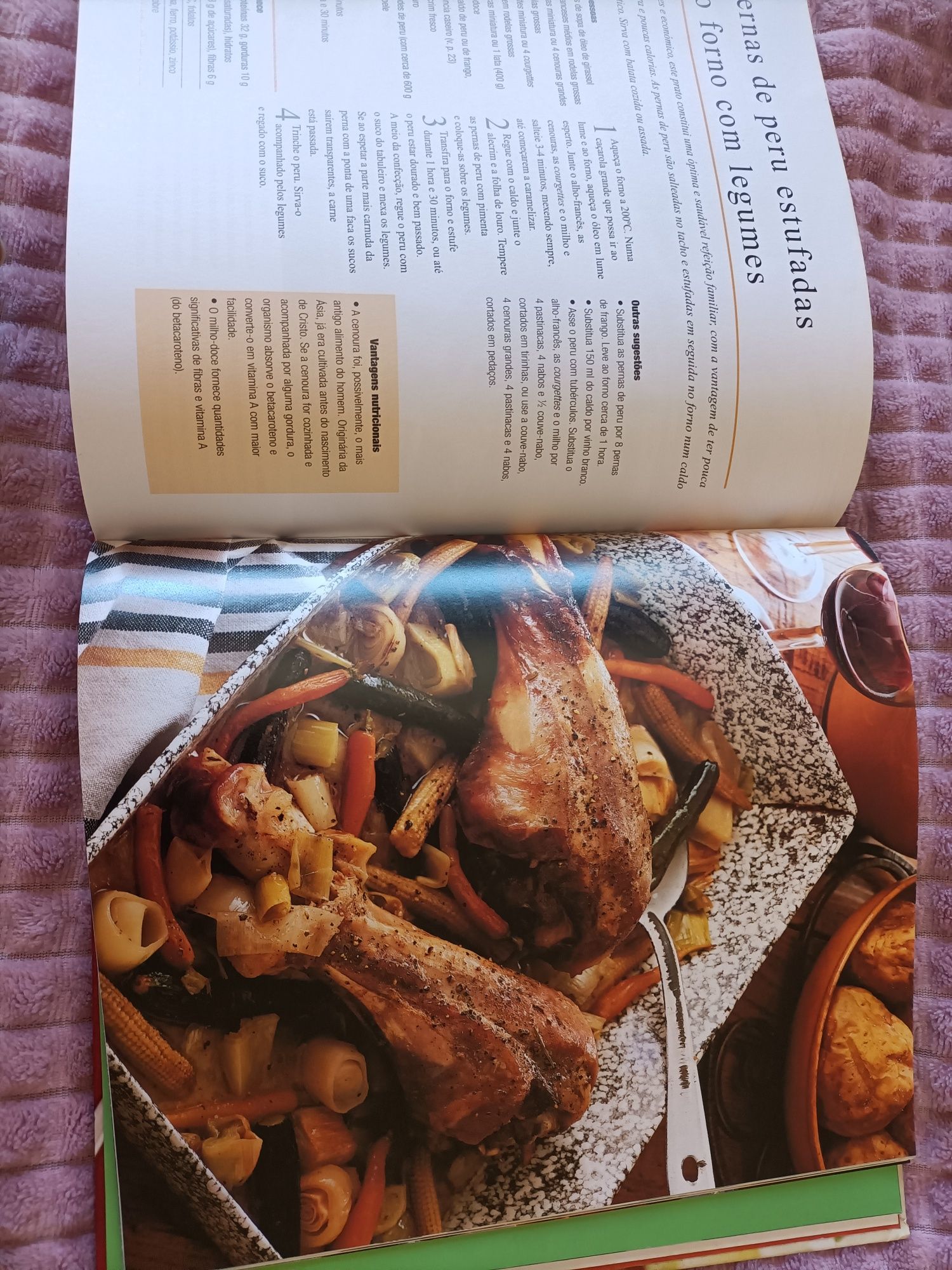 Livro culinária Criação e caça e fruta e sobremesa