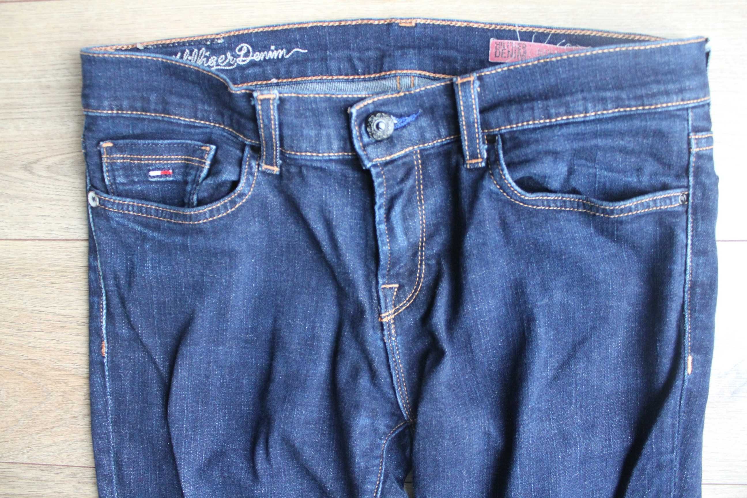 Granatowe spodnie jeansowe Hilfiger Denim Nina W29 L34 biodrówki 38 M