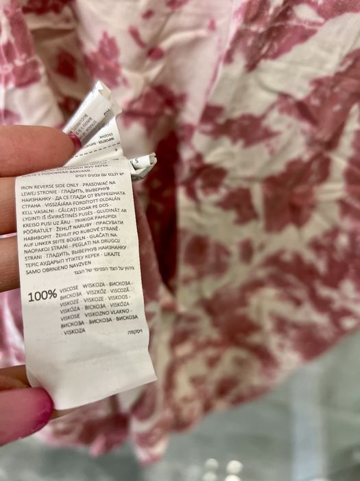 Sukienka tunika długa koszula różowa rozjaśniana sinsay xs guziki