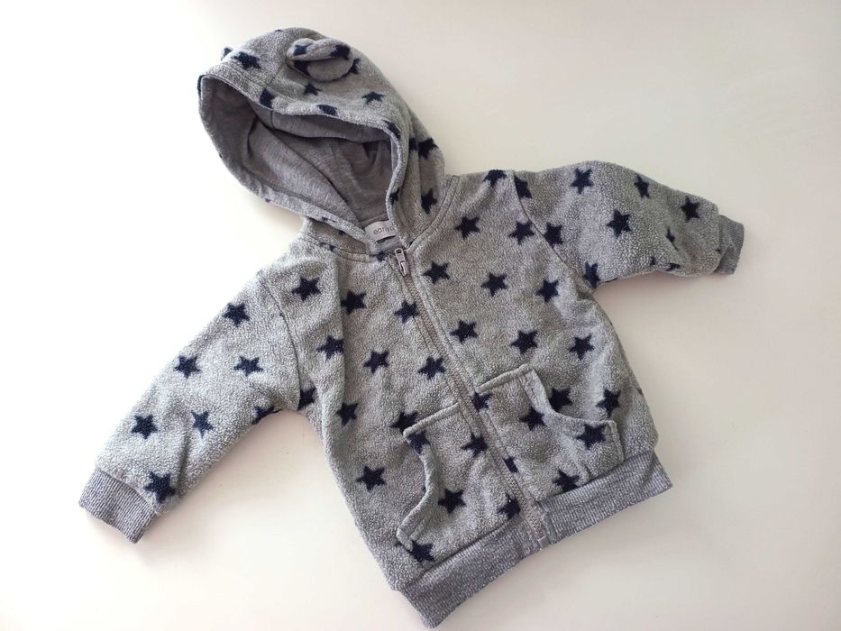szara bluza z kapturem chlopieca dla chlopca 74cm 6-9mies niemowleca