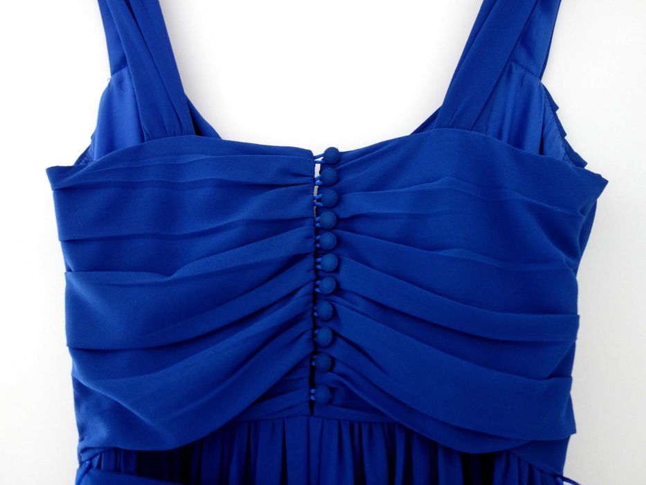 Sukienka suknia długa maxi wesele Bialcon niebieska studniówka 36 38 M