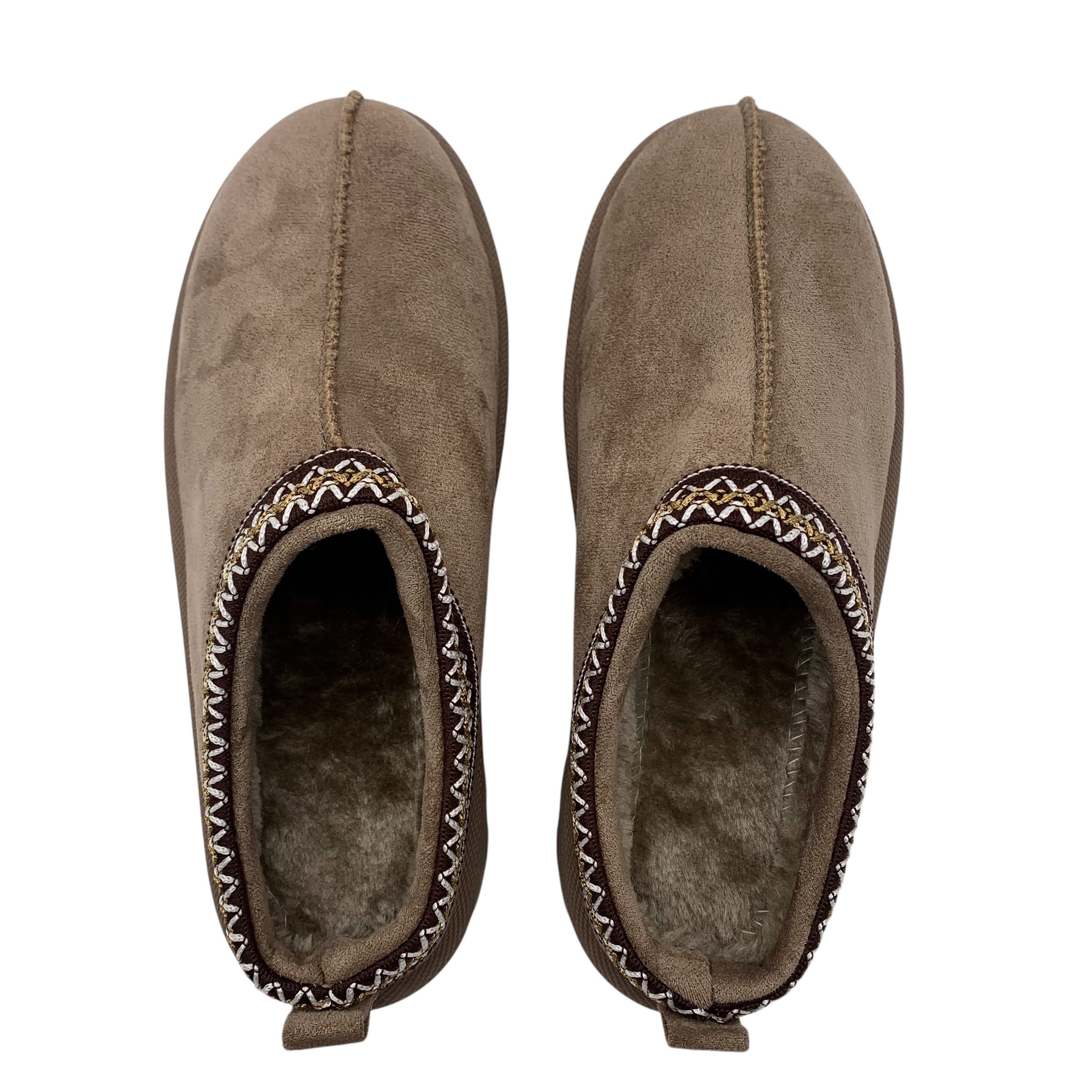 Buty damskie śniegowce wsuwane 40 mukluki kapcie na platformie brązowe