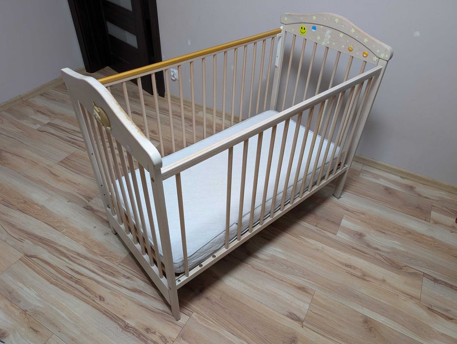 łóżeczko dziecięce + materac bambusowy 120x60