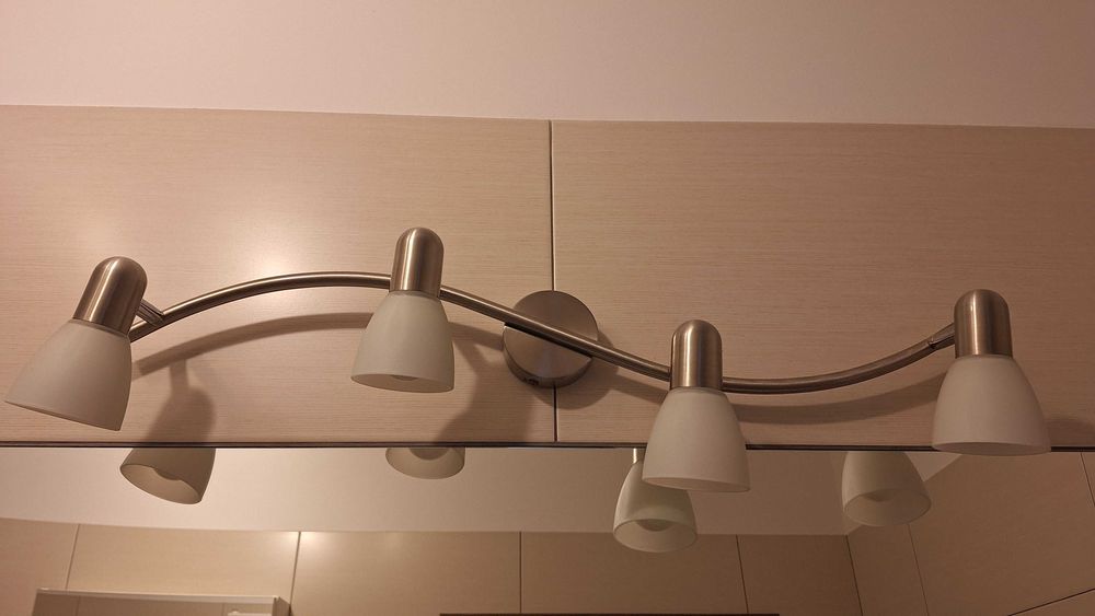 Zestaw lampa nad lustro i podsufitowa do łazienki, salonu, przedpokoju