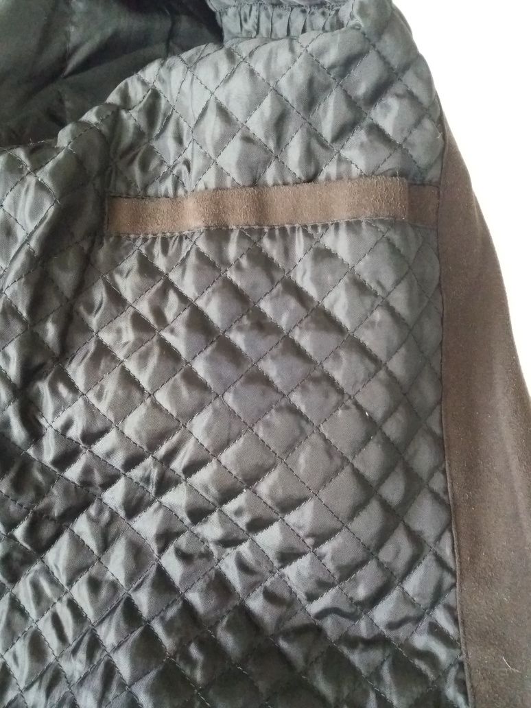 Casaco blazer castanho acolchoado bolsos