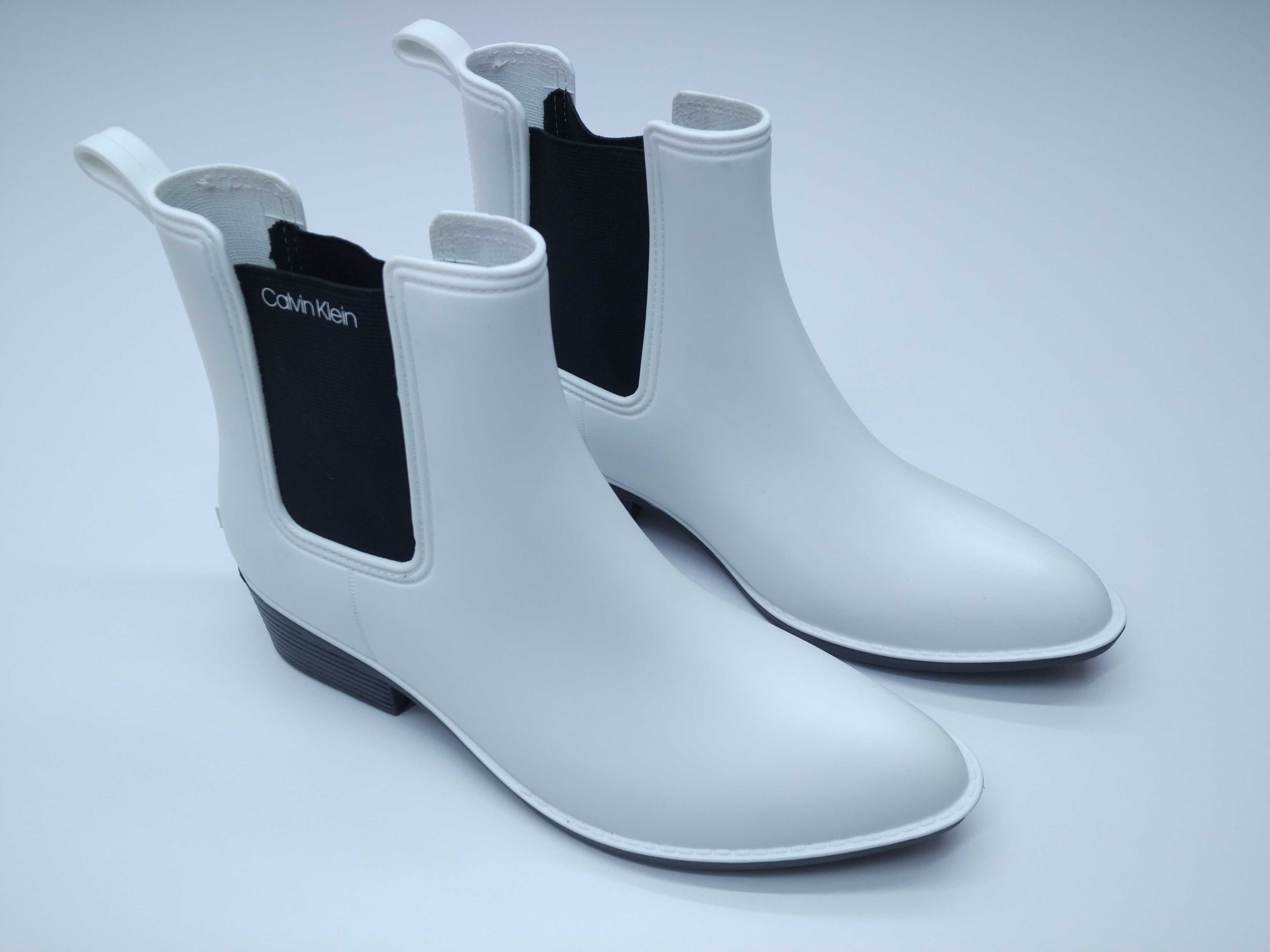 Жіночі гумові чоботи білі Calvin Klein 41 / Женские резиновые сапоги