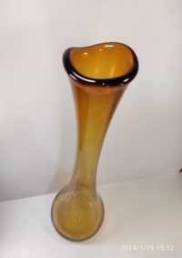 Tarnowiec wysoki wazon 50,5cm kolor miodowy / szkło PRL