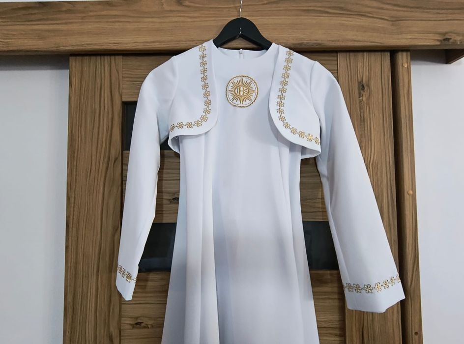 Alba komunijna + bolerko, szyta na miarę, Firma Opus Wrocław, jak nowa