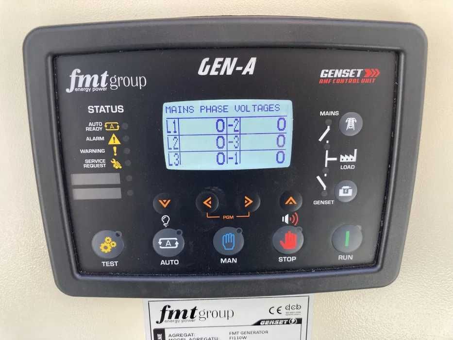 Agregat prądotwórczy 110kW / 138kVA stacjonarny, silnik IVECO, FI 138W