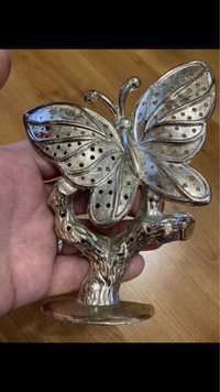Статуэтка винтажная Бабочка покрыта серебром,очень красивая