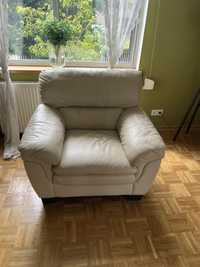 Fotel i sofa skorzana