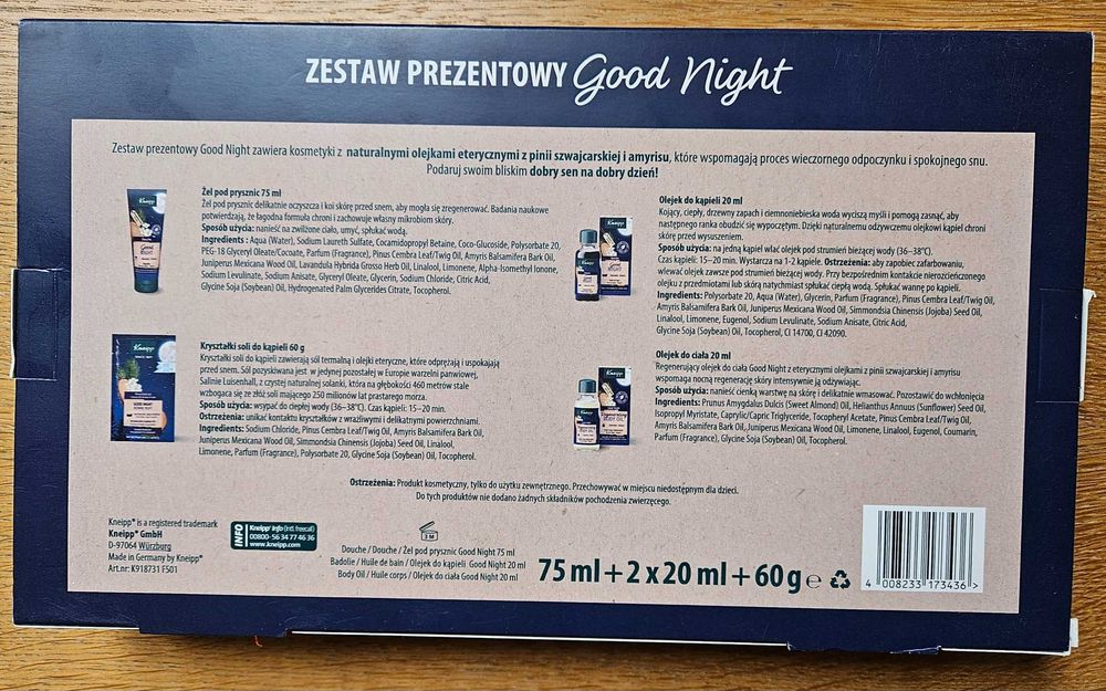 Kneipp Good Night zestaw prezentowy 4 szt,