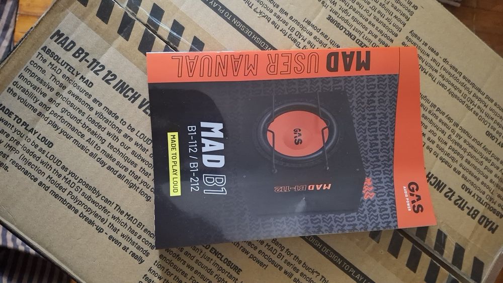 Комплект саб в коробі GAS MADB1-112 + усилитель UAUDIO Malva MVA-1200