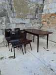 Zestaw typ 1329 4 krzesła stół Hałas lata 60 prl vintage retro krzesło