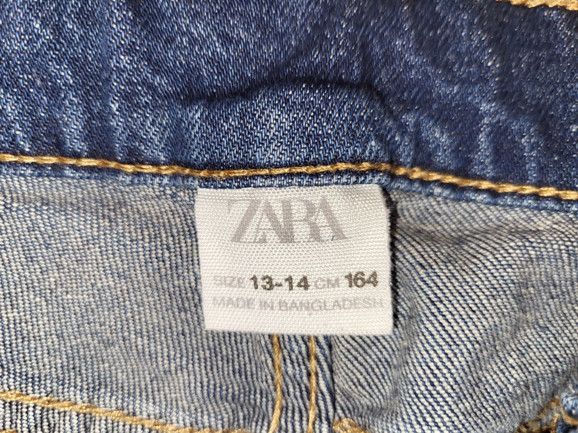 Zara 164 jeansy granatowe straight fit spodnie dżinsowe