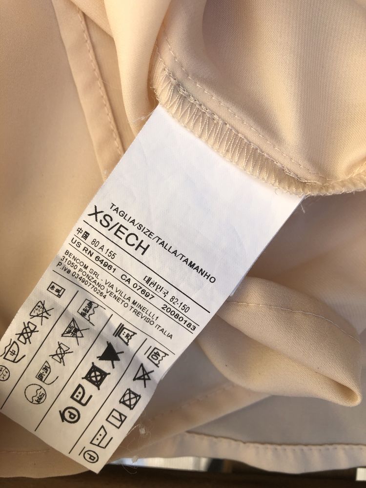 Benetton koszulka miodowa Xs bluzka 34 łososiowa