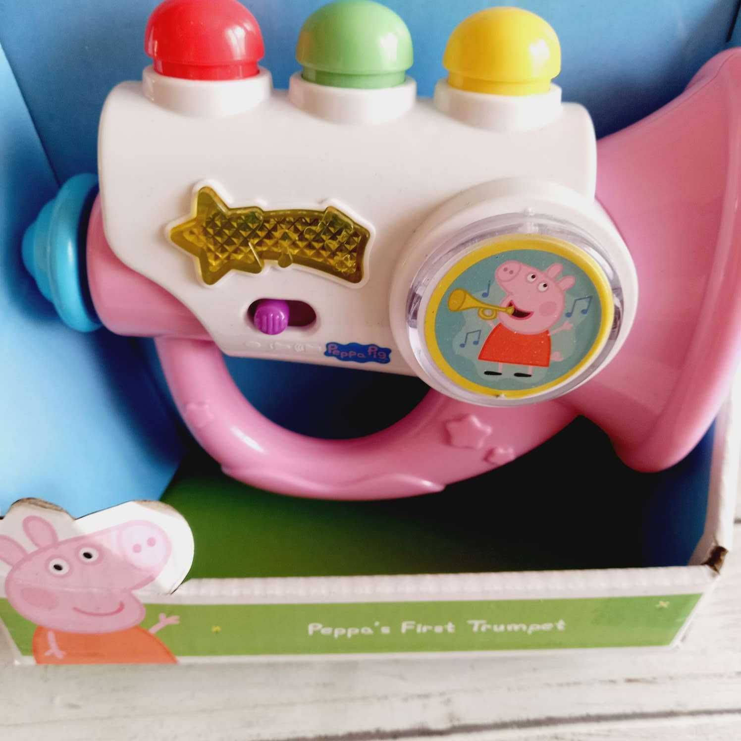 Trąbka zabawka świnka Peppa na baterie 6m+ na prezent na dzień dziecka