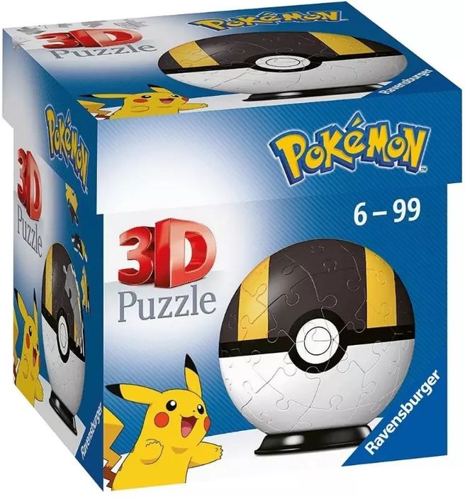 Puzzle 3D 54 elementy. Pokeball czarny. Ravensburger