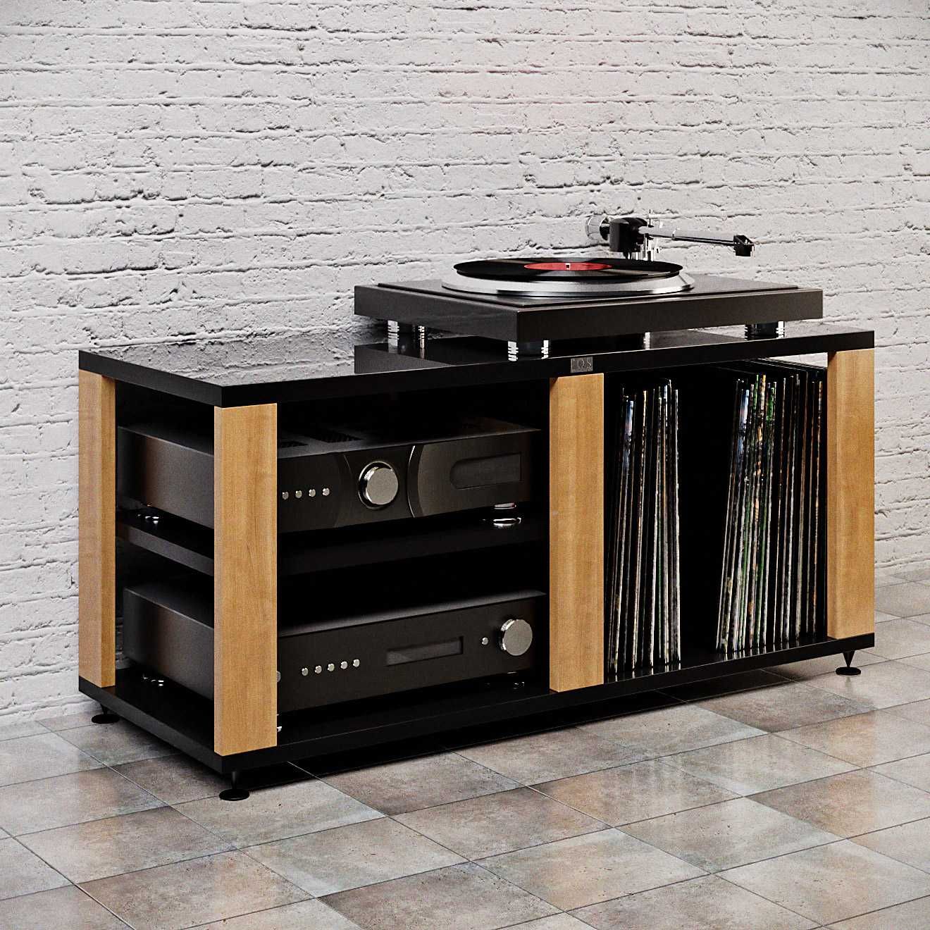 Stolik hifi, szafka pod gramofon, na płyty winylowe audio FOS