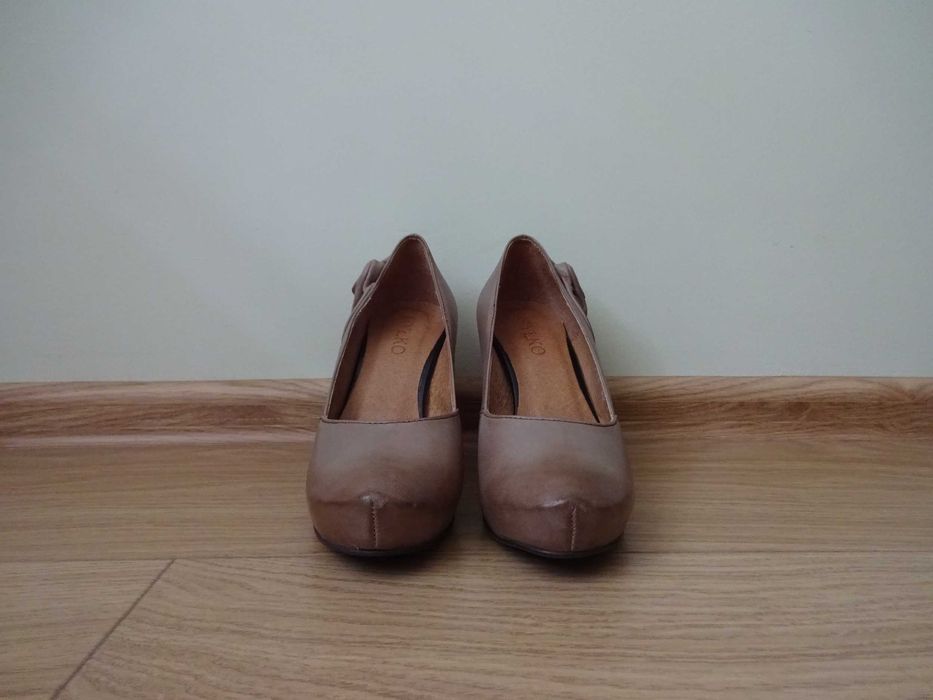 Ryłko 35 czółenka, jasny brąz, skóra