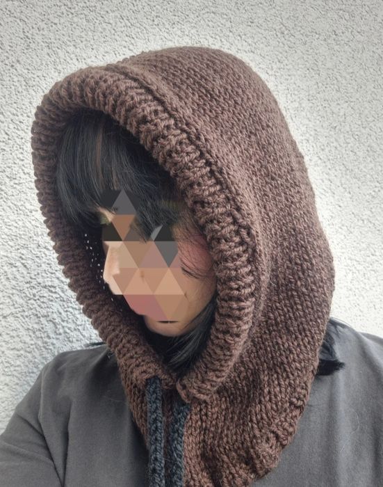 Czekoladowa balaclava kominiarka alpaka