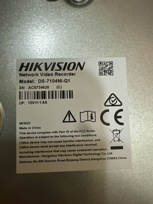 Видеонаблюдение Hikvision DS-7104NI-Q1. Відеонагляд. Камера