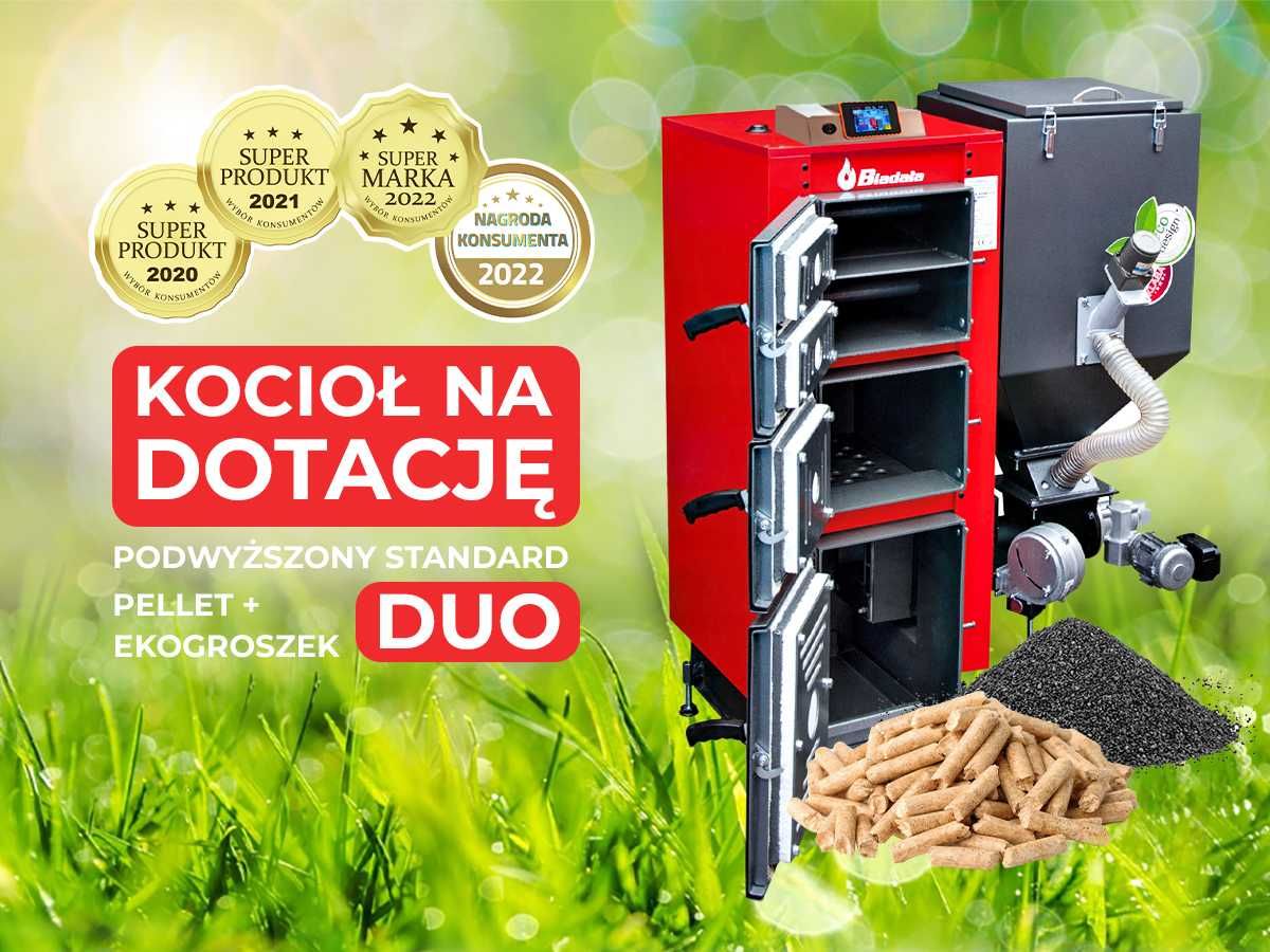 Piec, kocioł C.O. Ekopel 10 kW DUO na PELLET + ekogroszek 5 KLASA