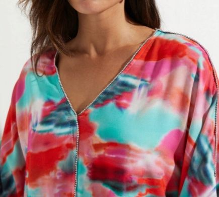 B.P.C tunika plażowa ekskluzywna kolorowa ^48/50