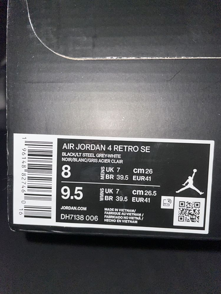 Jordan 4 Black Canvas